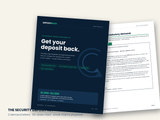 The Security Deposit Recovery Kit — 34-page PDF on phone with printed demand letter