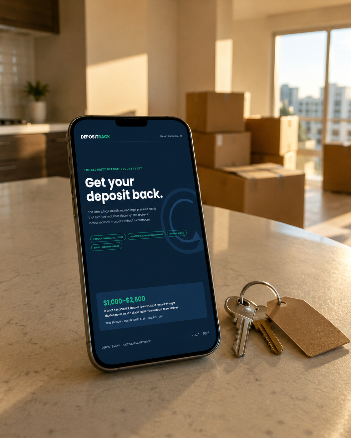 Move-out day: packed boxes in an empty apartment